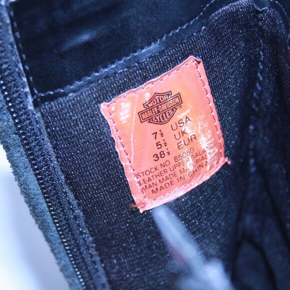 Harley Davidson Women's Leather Boots Side Zip 85050 Motorcycle High Heels 7.5 - Picture 7 of 7